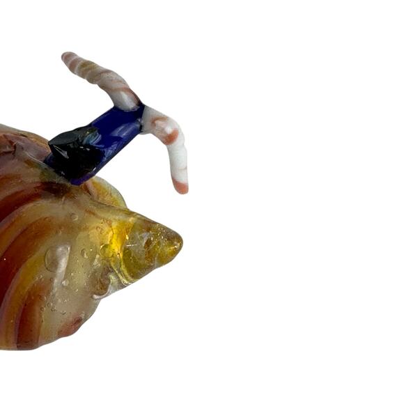 Colorful Art Glass HERMIT CRAB Hand Blown glass in shell - Picture 7 of 10